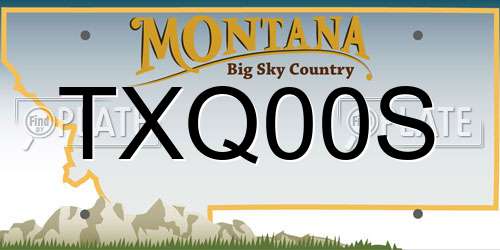 TXQ00S Montana License Plate