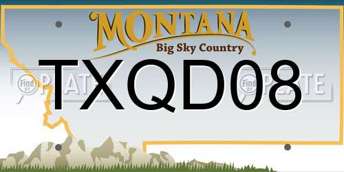 TXQD08 Montana License Plate
