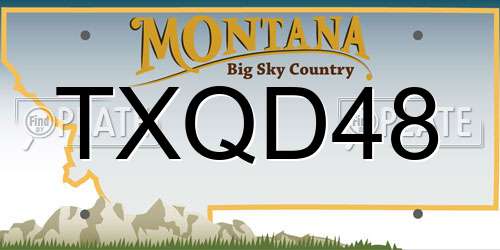 TXQD48 Montana License Plate