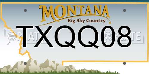 TXQQ08 Montana License Plate