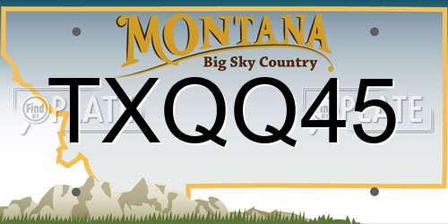 TXQQ45 Montana License Plate