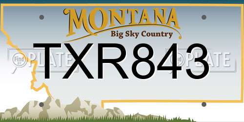 TXR843 Montana License Plate