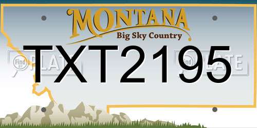 TXT2195 Montana License Plate