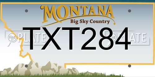 TXT284 Montana License Plate