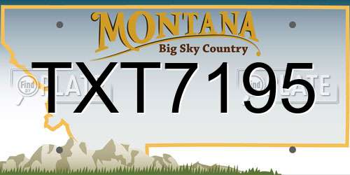 TXT7195 Montana License Plate