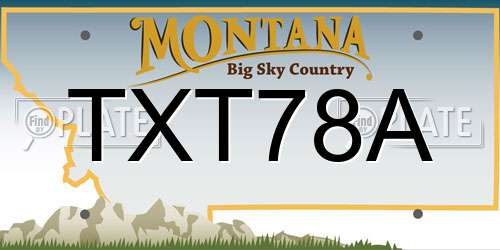 TXT78A Montana License Plate