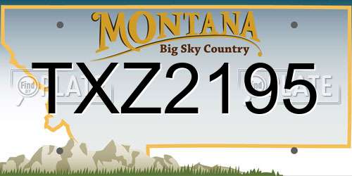 TXZ2195 Montana License Plate