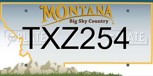 TXZ254 Montana License Plate