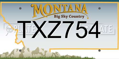 TXZ754 Montana License Plate
