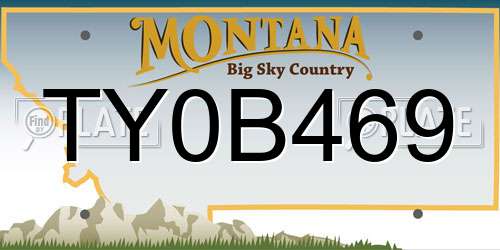 TY0B469 Montana License Plate