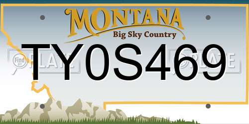 TY0S469 Montana License Plate