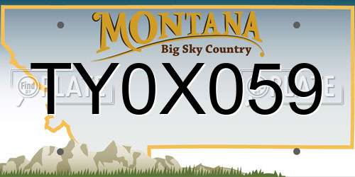 TY0X059 Montana License Plate