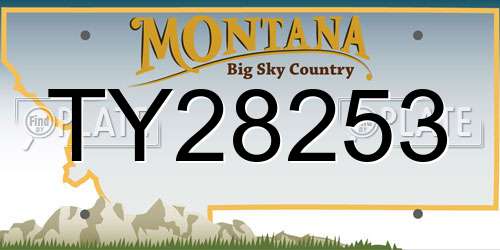 TY28253 Montana License Plate