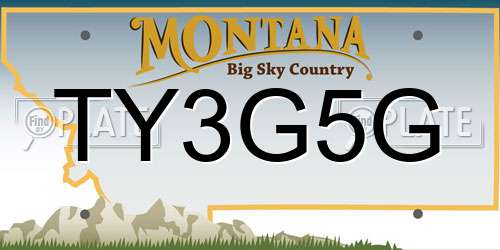 TY3G5G Montana License Plate