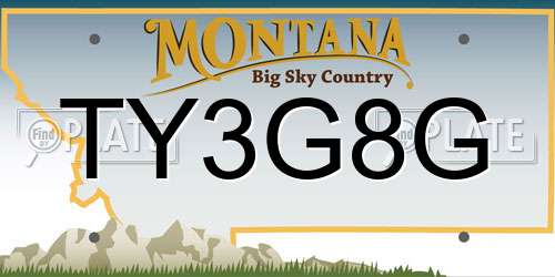 TY3G8G Montana License Plate