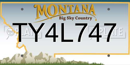 TY4L747 Montana License Plate