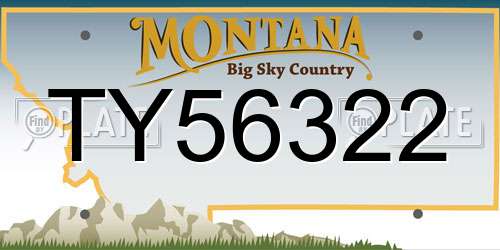 TY56322 Montana License Plate