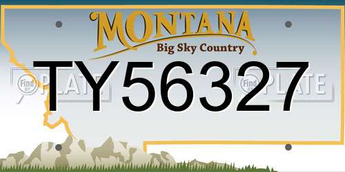 TY56327 Montana License Plate