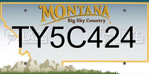 TY5C424 Montana License Plate
