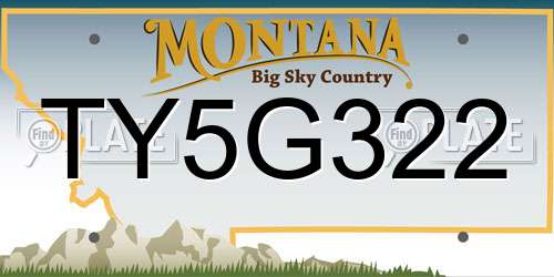 TY5G322 Montana License Plate