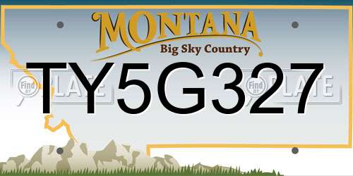TY5G327 Montana License Plate