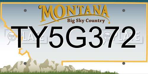 TY5G372 Montana License Plate