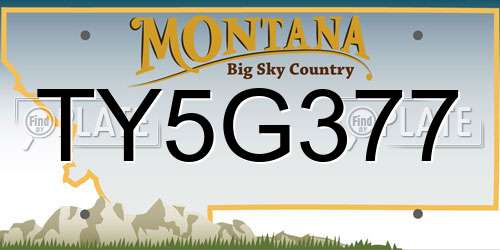TY5G377 Montana License Plate