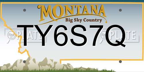 TY6S7Q Montana License Plate
