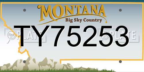 TY75253 Montana License Plate