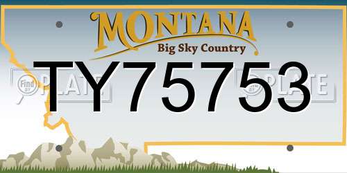 TY75753 Montana License Plate