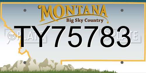 TY75783 Montana License Plate