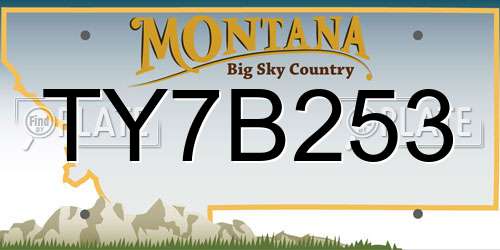 TY7B253 Montana License Plate