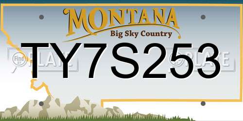 TY7S253 Montana License Plate