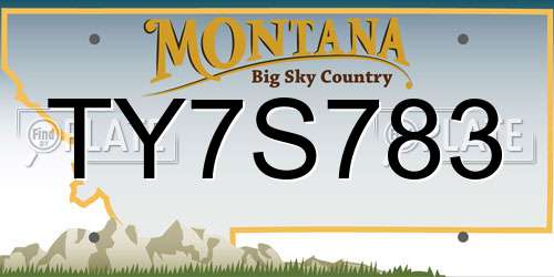 TY7S783 Montana License Plate