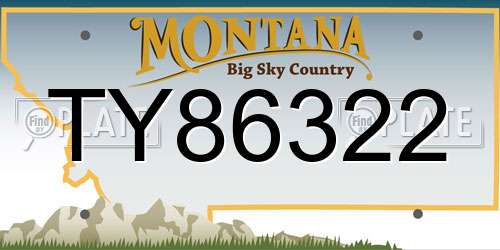 TY86322 Montana License Plate