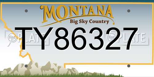 TY86327 Montana License Plate