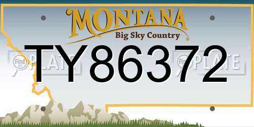 TY86372 Montana License Plate