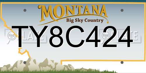 TY8C424 Montana License Plate