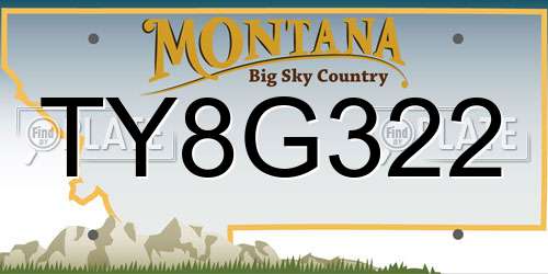 TY8G322 Montana License Plate