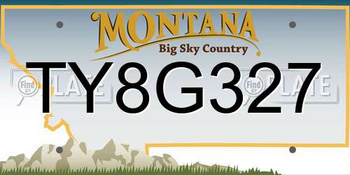 TY8G327 Montana License Plate
