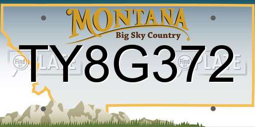 TY8G372 Montana License Plate