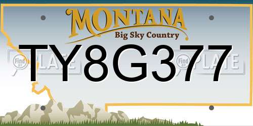 TY8G377 Montana License Plate