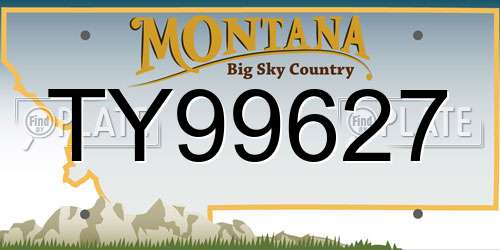 TY99627 Montana License Plate