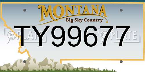TY99677 Montana License Plate