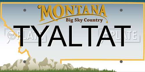 TYALTAT Montana License Plate