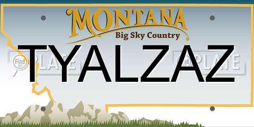 TYALZAZ Montana License Plate