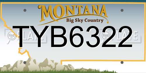 TYB6322 Montana License Plate