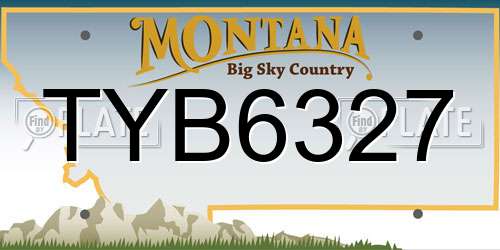 TYB6327 Montana License Plate