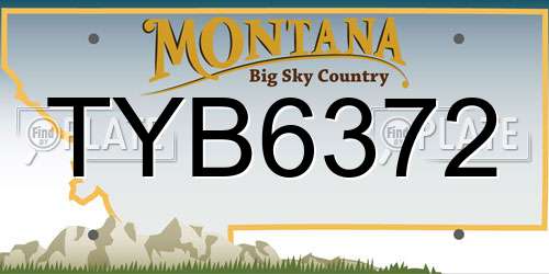 TYB6372 Montana License Plate