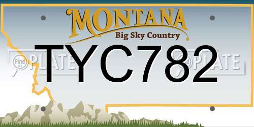 TYC782 Montana License Plate